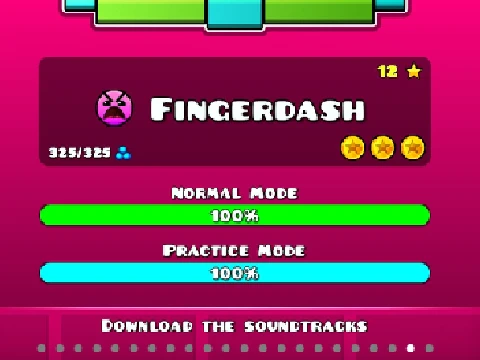 Play the Geometry Dash v1.5 Fingerdash remix fan game