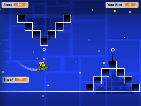 Play Geometry Dash v1.5 levels 1-3 remix, a classic level remix