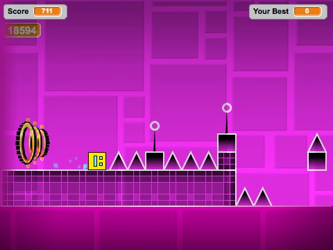 Geometry Dash v1.5 Levels 7-8 remix-3 gameplay