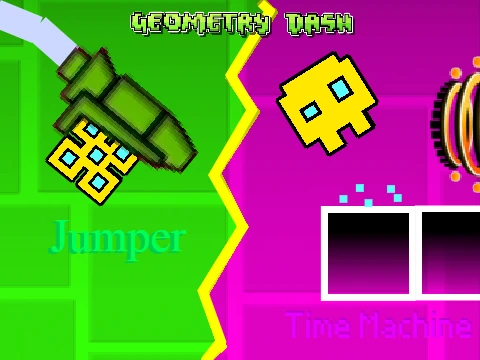 Play Geometry Dash v1.7 Levels 7-8 online free classic version