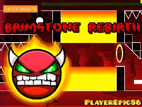 Geometry Dash Brimstone Rebirth hard demon level gameplay screenshot