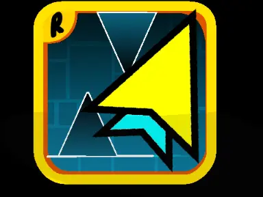 Screenshot of Geometry Dash Wave Challenge level featuring a ship and jump pads