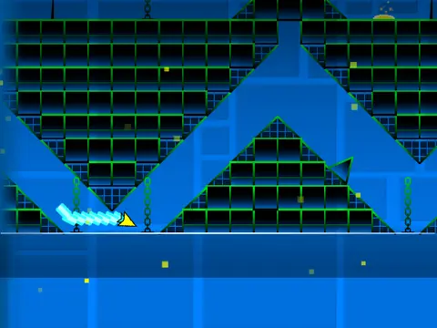Geometry Dash Wave Challenge logo featuring dual gameplay modes