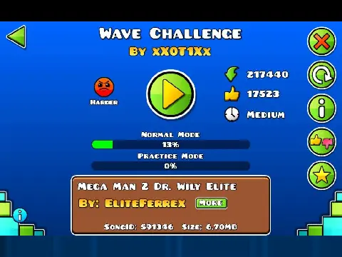 Geometry Dash Wave Challenge Improved game cover with wave mechanics