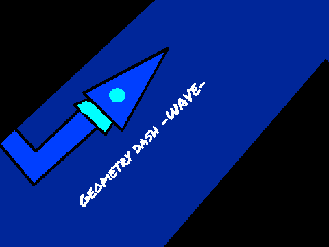 Gameplay screenshot of Geometry Dash Wave Hard showing the wave icon navigating tight spaces.
