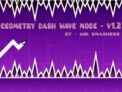 Geometry Dash Wave Mode 1.2 Logo - Easier Wave Version with Purple Background