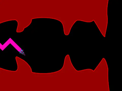 Geometry Dash Wave Noclip practice environment showing wave character without collision detection