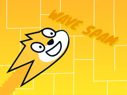 Logo for Geometry Dash Wave Spam Version 0.3 Beta, an endless runner game.