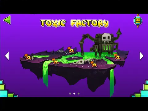 Toxic Factory Remastered Geometry Dash World gameplay screen