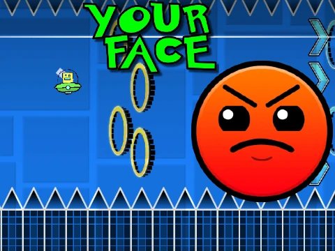 Play Geometry Dash Your Face funny meme game online
