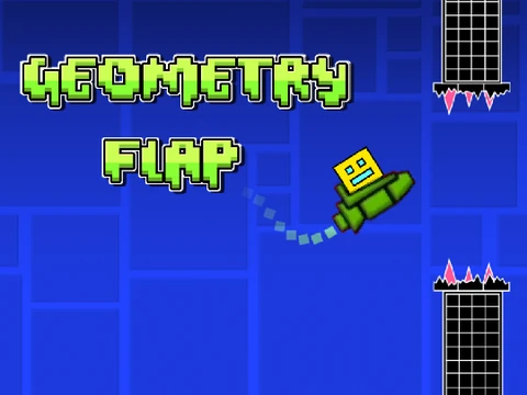 Geometry Flap World Record gameplay showing narrow gaps