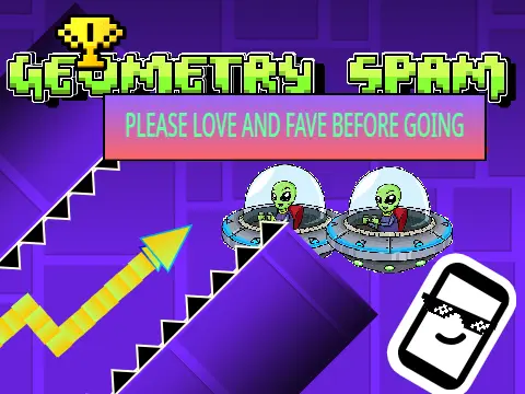 Geometry Spam Challenge Featuring Aliens alien-themed geometry dash game cover image