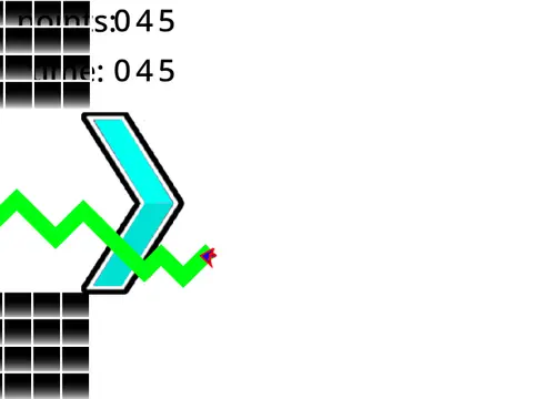 Geometry Wave Dash V4 gameplay showing the wave icon in different difficulty sections