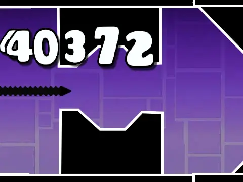 Geometry Wave Hacked V2 gameplay showing wave dodging fan-made obstacles