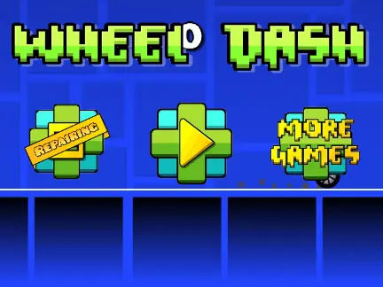 A wheel character jumping over spikes in Geometry Wheel Dash v1.1