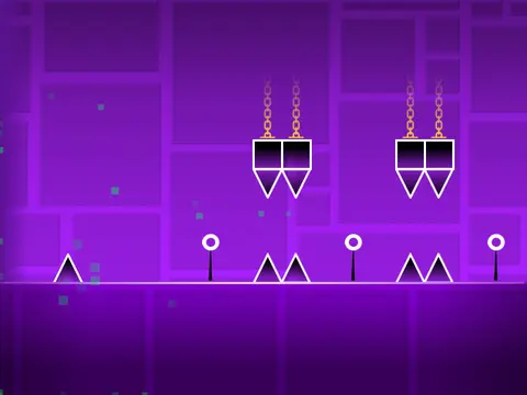 Geometry Dash V4 game logo featuring advanced control options and mechanics