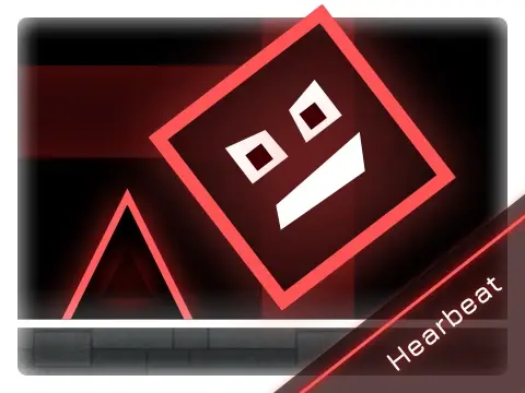 Heartbeat Dash game logo with pulse waveform and geometric shapes