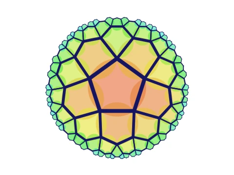 Hyperbolic Geometry gameplay showing unique mathematical visual style
