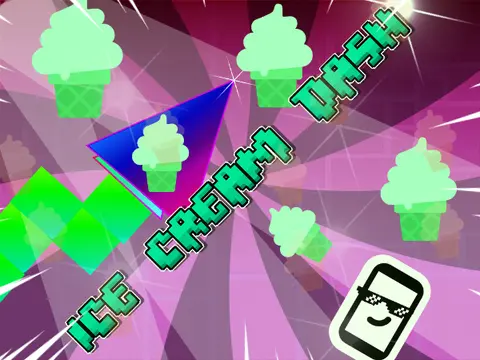 Logo for Ice Cream Dash Wave Edition, a themed Geometry Dash-inspired game