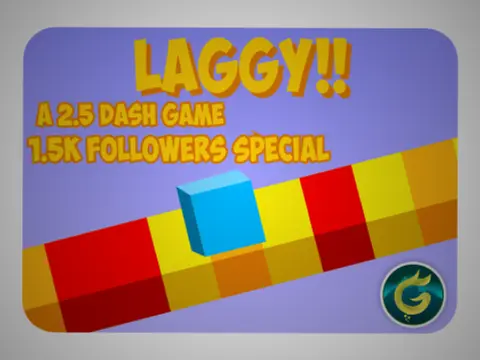 Laggy 2.5D Dash Game logo featuring platformer character and lag-themed design