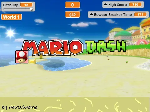 Mario Dash V2 Super Mario Geometry Dash crossover endless runner game