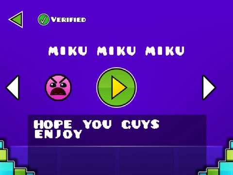 Play Geometry Dash Revamped Miku Miku Miku custom level online free