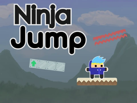 Play Ninja Jump free online Geometry Dash style game