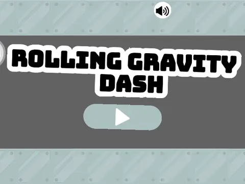 Screenshot of Rolling Gravity Dash gameplay showing a character rolling on a ceiling and floor with coins and obstacles