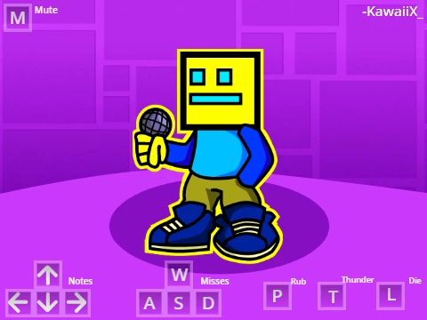 Play RubRub v3 Geometry Funkin crossover game online