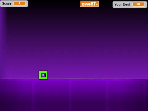 Scratch Dash 2 gameplay with customizable background and spike obstacles