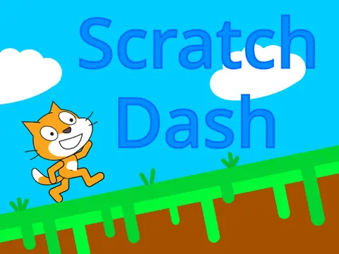 Scratch Dash V7 - A fast-paced clicking game featuring the Scratch Cat