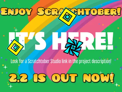 Collaborative logo for the Scratchtober 2023 Geometry Dash Remix project.