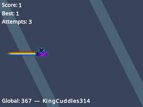 Gameplay screenshot of Sonic Wave Game Ship Edition v0.8 showing ship and gravity portals