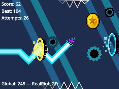 Sonic Wave Game Geometry Dash browser game screenshot
