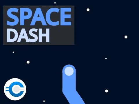 Space Dash unfinished game logo and cover image featuring space theme