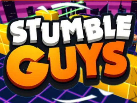 Stumble Guys 3D Block Dash v2.35 gameplay screenshot showing character selection and obstacles