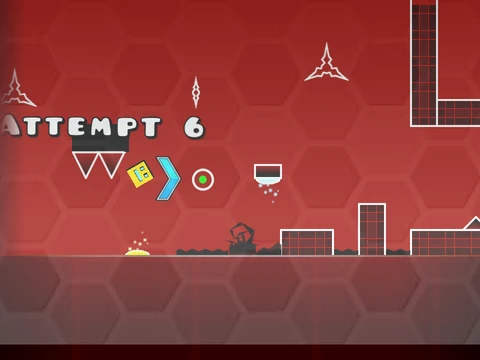 The Impossible Geometry Dash V2 gameplay showing new traps