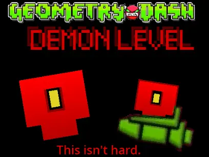 The Not Very Hard Geometry Dash Demon Level Logo Cover