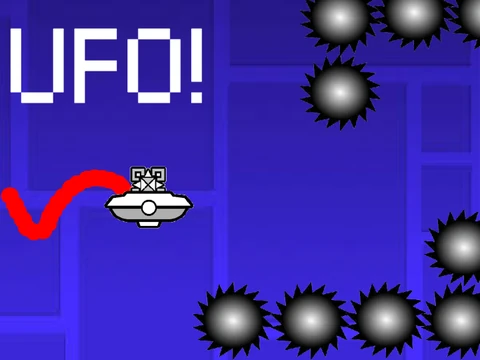 Play the UFO geometry dash v2.2 fan level focusing on the UFO game mode