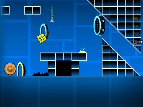 Gameplay screenshot of a very easy Geometry Dash level