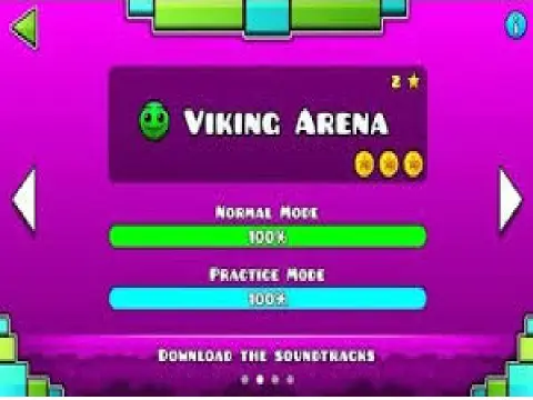 Viking themed Geometry Dash Meltdown arena challenge game