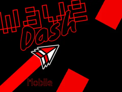 Wave Dash 1.2 wave platformer game showing wave trail mechanics and interface