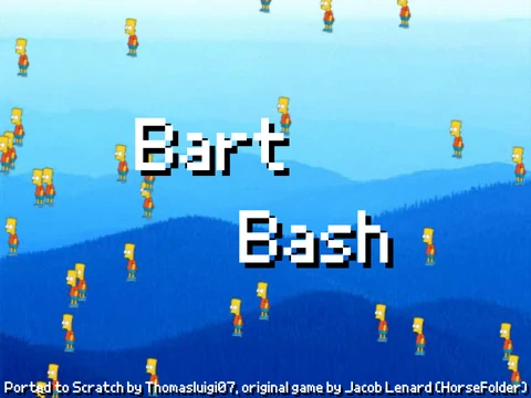 Bart Bash Scratch Port 0.8 gameplay screenshot showing platformer action