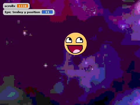 Epic Smiley Space Adventure Game Logo Cover