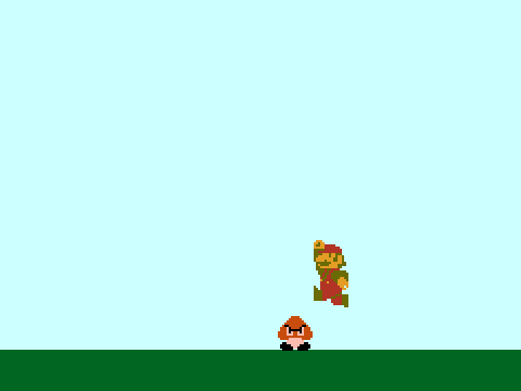 Goomba VS Mario Player VS A.I - Mario Themed Only Up Game Logo