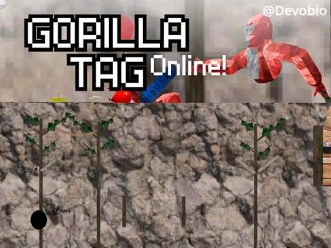 Gorilla Tag Online Only Up game cover with gorilla character climbing