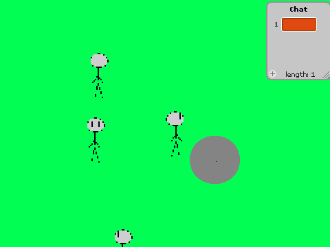 Mesh Chatroom game showing multiple characters climbing while chat bubbles display conversations