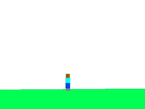 Classic Minecraft graphics with character climbing simple block structures