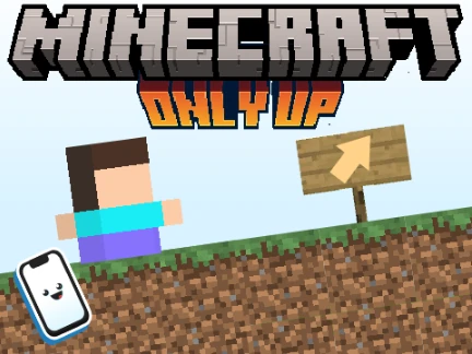 Minecraft Only Up gameplay screenshot showing climbing sequence