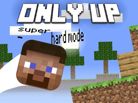 Minecraft Only Up game cover showing block character climbing voxel structures